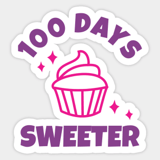 100 days  of school 100 Days Sweeter Sticker